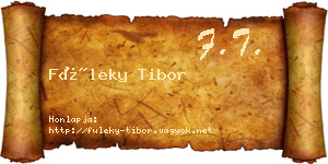 Füleky Tibor névjegykártya